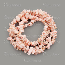1112-0176-CHIPS - Reconstructed Semi Precious Stone Chips Light Pink Turquoise Dyed (approx.5x8mm) 0.8mm hole (approx. 225pcs) 32" string 1112-0176-CHIPS,rose pale,montreal, quebec, canada, beads, wholesale