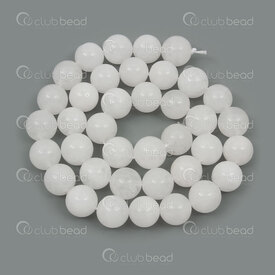 1112-0603-10mm - Natural Semi Precious Stone Bead White Quartz Round 10mm 1mm Hole 15in String 1112-0603-10mm,1112-06,montreal, quebec, canada, beads, wholesale