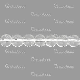 1112-0605-10MM - Reconstructed Semi Precious Stone Bead Crystal Quartz Round 10mm 1mm Hole 15.5" String 1112-0605-10MM,roche,montreal, quebec, canada, beads, wholesale