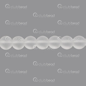 1112-0605-M-10mm - Bille de Pierre Fine Reconstitué Quartz Cristal Clair Mat Rond 10mm Trou 1mm Corde de 15.5 Pouces 1112-0605-M-10mm,pierre quartz clair,montreal, quebec, canada, beads, wholesale