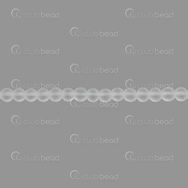 1112-0605-M-4mm - Bille de Pierre Fine Reconstitué Quartz Cristal Clair Mat Rond 4mm Trou 0.5mm Corde de 15po 1112-0605-M-4mm,pierre quartz clair,montreal, quebec, canada, beads, wholesale