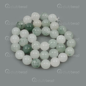 1112-0635-10mm - Natural Semi Precious Stone Bead Ice Green Jade Round 10mm 1mm Hole 15in String 1112-0635-10mm,fs,montreal, quebec, canada, beads, wholesale