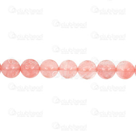 1112-0638-10MM - Natural Semi Precious Stone Bead Cherry Quartz Round 10mm 1mm Hole 15.5" String 1112-0638-10MM,Cherry,montreal, quebec, canada, beads, wholesale