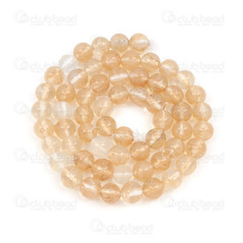 1112-0638-2-6mm - Bille de Pierre Fine Naturelle Quartz Cerise Miel Rond 6mm Trou 0.8mm Corde de 15po 1112-0638-2-6mm,6mm quarts,montreal, quebec, canada, beads, wholesale