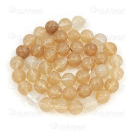1112-0638-2-8mm - Natural Semi Precious Stone Bead Honey Cherry Quartz Round 8mm 0.8mm Hole 15in String 1112-0638-2-8mm,quartz round beads,montreal, quebec, canada, beads, wholesale