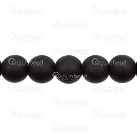 1112-0641-12MM - Semi-precious Stone Bead Round Round 12MM Black Onyx Matt 15.5'' String 1112-0641-12MM,Beads,Stones,Black stones,montreal, quebec, canada, beads, wholesale