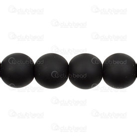 1112-0641-14MM - Semi-precious Stone Bead Round Round 14MM Black Onyx Matt 15.5'' String 1112-0641-14MM,Beads,Stones,Black stones,montreal, quebec, canada, beads, wholesale