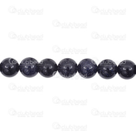 1112-0645-10MM - Bille de Pierre de Synthese Goldstone Bleu Rond 10mm Trou 1mm Corde de 15.5 Pouces 1112-0645-10MM,GOLDSTONE,montreal, quebec, canada, beads, wholesale
