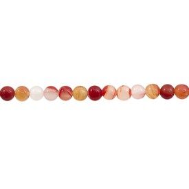 *1112-0648-6MM - Semi-precious Stone Bead Reconstituted Round 6MM Orange Quartz 16'' String *1112-0648-6MM,montreal, quebec, canada, beads, wholesale
