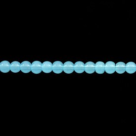*1112-0650-4MM - Semi-precious Stone Bead Reconstituted Round 4MM Aqua Quartz 16'' String *1112-0650-4MM,montreal, quebec, canada, beads, wholesale