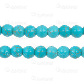 1112-0658-10MM - Reconstructed Semi Precious Stone Bead Blue Turquoise Round 10mm 1mm Hole 15.5" String 1112-0658-10MM,1112-0658,montreal, quebec, canada, beads, wholesale