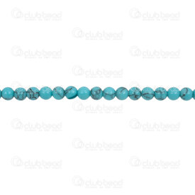 1112-0658-4MM - Reconstructed Semi Precious Stone Bead Blue Turquoise Round 4mm 0.5mm Hole 15.5" String 1112-0658-4MM,4mm,16'' String,Bead,Natural,Semi-precious Stone,4mm,Round,Round,China,16'' String,Blue Turquoise,montreal, quebec, canada, beads, wholesale