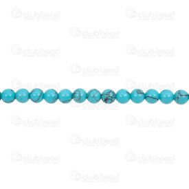 1112-0658-6MM - Reconstructed Semi Precious Stone Bead Blue Turquoise Round 6mm 0.8mm Hole 15.5" String 1112-0658-6MM,6mm,15.5'' String,Bead,Natural,Semi-precious Stone,6mm,Round,Round,China,15.5'' String,Blue Turquoise,montreal, quebec, canada, beads, wholesale