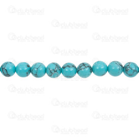 1112-0658-8MM - Reconstructed Semi Precious Stone Bead Blue Turquoise Round 8mm 0.8mm Hole 15.5" String 1112-0658-8MM,Bead,Natural,Semi-precious Stone,8MM,Round,Round,China,15.5'' String,Blue Turquoise,montreal, quebec, canada, beads, wholesale