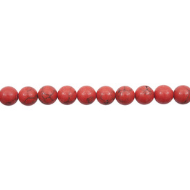 1112-0663-4MM - Reconstructed Semi Precious Stone Bead Red Turquoise Round 4mm 0.5mm Hole 15.5" String 1112-0663-4MM,15.5'' String,4mm,Bead,Natural,Semi-precious Stone,4mm,Round,Round,Red,China,15.5'' String,Reconstitued Red Turquoise,montreal, quebec, canada, beads, wholesale
