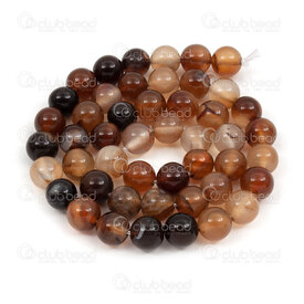 1112-0670-8mm - Natural Semi Precious Stone Bead Agate Brown Round 8mm 0.8mm Hole 15in String 1112-0670-8mm,pierre brun,montreal, quebec, canada, beads, wholesale