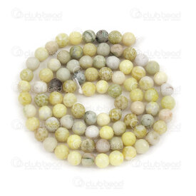 1112-0671-2-4MM - Bille de Pierre Fine Naturelle Jade Citron Rond 4mm Trou 0.5mm Corde de 15po 1112-0671-2-4MM,lemon,montreal, quebec, canada, beads, wholesale