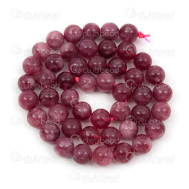 1112-0675-8mm - Natural Semi Precious Stone Bead Strawberry Chalcedony Dyed Calibrated Round 8mm 0.8mm Hole 15in String 1112-0675-8mm,corde,montreal, quebec, canada, beads, wholesale