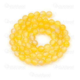 1112-0676-6mm - Natural Semi Precious Stone Bead Yellow Agate Round 6mm 0.8mm Hole 15in String 1112-0676-6mm,1112-06,montreal, quebec, canada, beads, wholesale