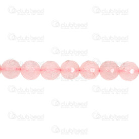 1112-0701-F-10mm - Natural Semi Precious Stone Bead Faceted Rose Quartz Round 10mm 1mm Hole 15.5" String 1112-0701-F-10mm,1112-0701-f,montreal, quebec, canada, beads, wholesale