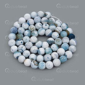 1112-0703-6mm - Natural Semi Precious Stone Bead Agate White-Light Blue-Orange Dyed Round 6mm 0.8mm Hole 15.5" String 1112-0703-6mm,Beads,Stones,montreal, quebec, canada, beads, wholesale