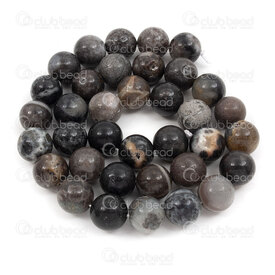 1112-0705-BK-10MM - Natural Semi Precious Stone Bead Amazonite Black Round 10mm 1mm Hole 15.5" String 1112-0705-BK-10MM,Amazonite,montreal, quebec, canada, beads, wholesale