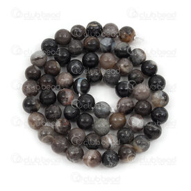 1112-0705-BK-6MM - Natural Semi Precious Stone Bead Amazonite Black Round 6mm 0.8mm Hole 15.5" String 1112-0705-BK-6MM,Amazonite,montreal, quebec, canada, beads, wholesale