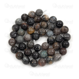 1112-0705-BK-8MM - Natural Semi Precious Stone Bead Amazonite Black Round 8mm 0.8mm Hole 15.5" String 1112-0705-BK-8MM,Amazonite,montreal, quebec, canada, beads, wholesale