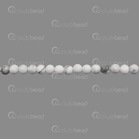 1112-0709-4MM - Natural Semi-Precious Stone Bead Prestige Round 4mm Howlite 0.5mm Hole 15in String (app88pcs) Mexico 1112-0709-4MM,Bead,Prestige,Natural,Natural Semi-Precious Stone,4mm,Round,Round,White,0.5mm Hole,Mexico,15in String (app88pcs),Howlite,montreal, quebec, canada, beads, wholesale