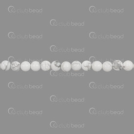 1112-0709-6MM - Natural Semi-Precious Stone Bead Prestige Round 6mm Howlite 0.8mm Hole 15in String (app64pcs) Mexico 1112-0709-6MM,Beads,Stones,Semi-precious,Bead,Prestige,Natural,Natural Semi-Precious Stone,6mm,Round,Round,White,0.8mm Hole,Mexico,15in String (app64pcs),montreal, quebec, canada, beads, wholesale