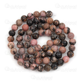 1112-0714-6MM - Natural Semi-Precious Stone Bead Prestige Round 6mm Rhodonite 0.8mm Hole 15in String (app64pcs) 1112-0714-6MM,Beads,Natural Semi-Precious Stone,Pink,Bead,Prestige,Natural,Natural Semi-Precious Stone,6mm,Round,Round,Pink,0.8mm Hole,China,15in String (app64pcs),montreal, quebec, canada, beads, wholesale