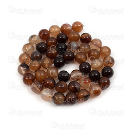1112-0718-8mm - Natural Semi Precious Stone Bead Fire Agate Brown Round 8mm 0.8mm Hole 15.5" String 1112-0718-8mm,montreal, quebec, canada, beads, wholesale