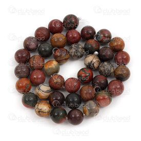 1112-0720-10MM - Natural Semi-Precious Stone Bead Prestige Red Picasso Jasper Round 10mm Red Picasso Jasper 1mm Hole 15in String (app38pcs) 1112-0720-10MM,pendentif,10mm,Bead,Prestige,Natural,Natural Semi-Precious Stone,10mm,Round,Round,Brown,1mm Hole,China,15in String (app38pcs),Red Picasso Jasper,montreal, quebec, canada, beads, wholesale