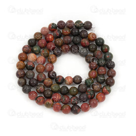 1112-0720-4MM - Semi-precious Stone Bead Round 4MM Picasso Jasper 16'' String 1112-0720-4MM,1112-0720,montreal, quebec, canada, beads, wholesale