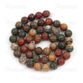 1112-0720-8MM - Natural Semi-Precious Stone Bead Prestige Round 8mm Red Picasso Jasper 0.8mm Hole 15in String (app45pcs) 1112-0720-8MM,High quality line,Red Picasso Jasper,Bead,Prestige,Natural,Natural Semi-Precious Stone,8MM,Round,Round,Brown,0.8mm Hole,China,15in String (app45pcs),Red Picasso Jasper,montreal, quebec, canada, beads, wholesale