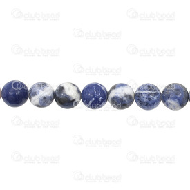 1112-0724-10MM - Natural Semi Precious Stone Bead Sodalite Round 10mm 1mm Hole 15.5" String 1112-0724-10MM,sodalite,montreal, quebec, canada, beads, wholesale