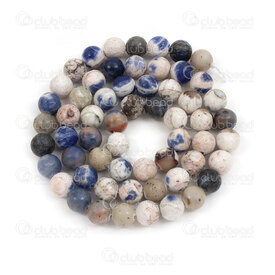 1112-0724-2-6mm - Natural Semi Precious Stone Bead Sodalite Round 6mm 0.8mm Hole 15.5in String 1112-0724-2-6mm, String,montreal, quebec, canada, beads, wholesale