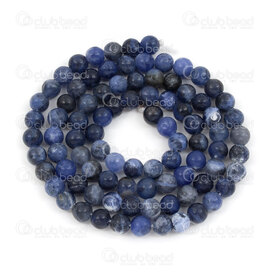 1112-0724-GA-4MM - Natural Semi-Precious Stone Bead Prestige Round Grade A 4mm Sodalite 0.5mm Hole 15in String (app90pcs) 1112-0724-GA-4MM,4mm,Bead,Prestige,Natural,Natural Semi-Precious Stone,4mm,Round,Round,Grade A,Blue,0.5mm Hole,China,15in String (app90pcs),Sodalite,montreal, quebec, canada, beads, wholesale