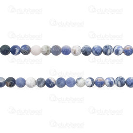 1112-0724-M-6mm - Natural Semi Precious Stone Bead Sodalite Matt Round 6mm 0.8mm Hole 15.5" String 1112-0724-M-6mm,Beads,Stones,Semi-precious,montreal, quebec, canada, beads, wholesale