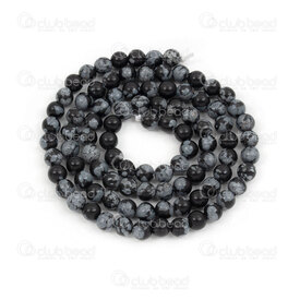 1112-0725-4MM - Natural Semi-Precious Stone Bead Prestige Round 4mm Snowflake Obsidian 0.5mm Hole 15in String (app90pcs) Mexico 1112-0725-4MM,Beads,Round,4mm,Natural Semi-Precious Stone,Bead,Prestige,Natural,Natural Semi-Precious Stone,4mm,Round,Round,Black,0.5mm Hole,Mexico,montreal, quebec, canada, beads, wholesale