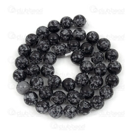 1112-0725-8MM - Natural Semi-Precious Stone Bead Prestige Round 8mm Snowflake Obsidian 0.8mm Hole 15in String (app45pcs) Mexico 1112-0725-8MM,Natural Semi-Precious Stone,Black,Bead,Prestige,Natural,Natural Semi-Precious Stone,8MM,Round,Round,Black,0.8mm Hole,Mexico,15in String (app45pcs),Snowflake Obsidian,montreal, quebec, canada, beads, wholesale