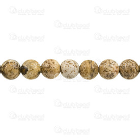 1112-0726-10MM - Bille de Pierre Fine Naturelle Jaspe Paysage Rond 10mm Trou 1mm Corde de 15.5 Pouces 1112-0726-10MM,Jaspe paysage,montreal, quebec, canada, beads, wholesale