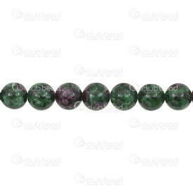 1112-0743-10MM - Semi-precious Stone Bead Round 10MM Ruby Zoisite 15.5'' String 1112-0743-10MM,montreal, quebec, canada, beads, wholesale