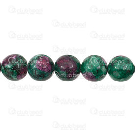 1112-0743-12MM - Semi-precious Stone Bead Round 12MM Ruby Zoisite 15.5'' String 1112-0743-12MM,montreal, quebec, canada, beads, wholesale