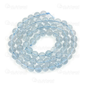 1112-0746-2-6MM - Natural Semi Precious Stone Bead Cracked Crystal Aquamarine Round 6mm 0.8mm hole 15in String 1112-0746-2-6MM,bille cristal 8mm,montreal, quebec, canada, beads, wholesale