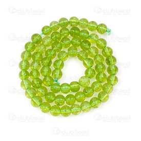 1112-0746-3-6mm - Natural Semi Precious Stone Bead Cracked Crystal Green Round 6mm 0.8mm hole 15in String 1112-0746-3-6mm,nÃ,montreal, quebec, canada, beads, wholesale