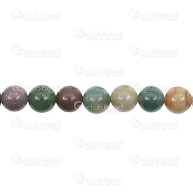 1112-0747-10MM - Natural Semi Precious Stone Bead Indian Agate Round 10mm 1mm Hole 15.5" String 1112-0747-10MM,1112-,16'' String,Bead,Natural,Semi-precious Stone,10mm,Round,Round,Mix,China,16'' String,Indian Agate,montreal, quebec, canada, beads, wholesale
