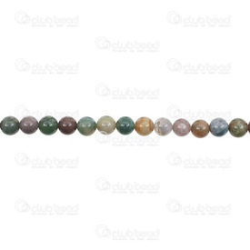 1112-0747-6MM - Natural Semi Precious Stone Bead Indian Agate Round 6mm 0.8mm Hole 15.5" String 1112-0747-6MM,16'' String,Bead,Natural,Semi-precious Stone,6mm,Round,Round,Mix,China,16'' String,Indian Agate,montreal, quebec, canada, beads, wholesale
