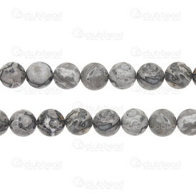 1112-0754-10mm - Natural Semi Precious Stone Bead Black Jasper Round 10mm 1mm Hole 15.5" String 1112-0754-10mm,Beads,Stones,montreal, quebec, canada, beads, wholesale
