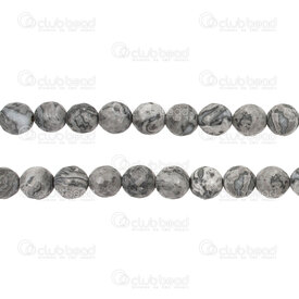 1112-0754-F-8mm - Natural Semi Precious Stone Bead Faceted Black Jasper Round 8mm 0.8mm Hole 15in String 1112-0754-F-8mm,jaspe noir,montreal, quebec, canada, beads, wholesale